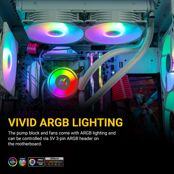 Ant Esports ICE-240mm ARGB White CPU Liquid Cooler